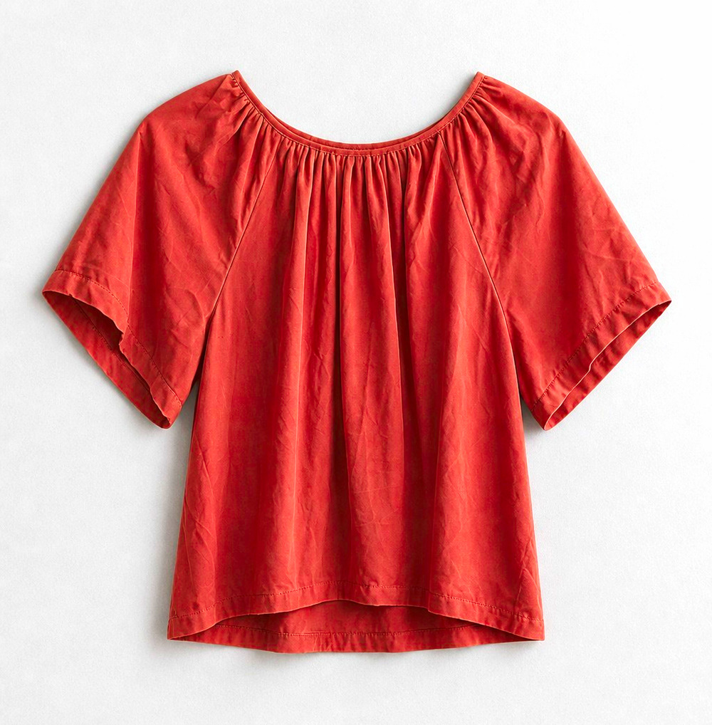 Vintage Old Navy Velvet Pink Pleated Round Neck Blouse L